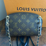 The Junco Crossbody Bag - Vintage Monogram in Black Fringe