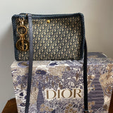 The Swan Crossbody/Tote - Vintage Dior Trotter Canvas in Navy (TWO straps!)