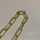 Prada Tag Necklace - Gold on Gold-Filled Paperclip Chain