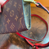 The Junco Crossbody - Vintage Monogram in Red