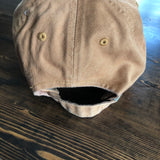 Upcycled LV Patch on Distressed Cognac Hat