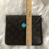 Kathy's Special Falcon - Turquoise Monogram Wristlet/Crossbody/Clutch with back pocket