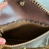 The Junco - Rose Gold Vintage Monogram Wristlet Bag
