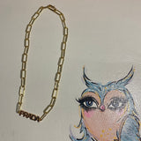 Prada Tag Necklace - Gold on Gold-Filled Paperclip Chain