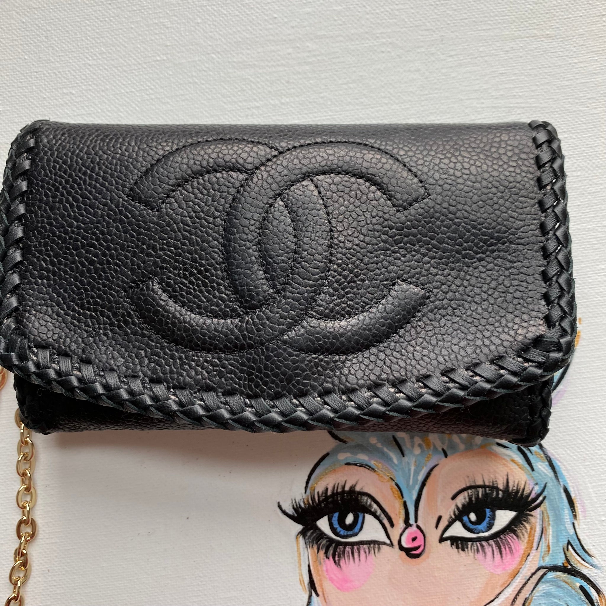 Authentic Chanel classic Wallet on Chain WOC in - Depop
