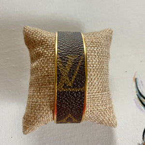 Bulk order - At least 10 Adjustable Bracelet Cuffs in Upcycled LV Monogram