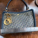 The Swan Crossbody/Tote - Vintage Dior Trotter Canvas in Navy (TWO straps!)