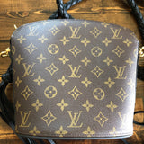 The Finch - Vintage Monogram Black Crossbody with Two Straps!