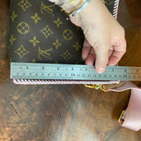 The Swan Crossbody Bag - Vintage Monogram in Blush Pink