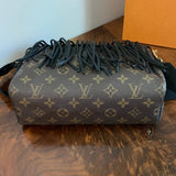 The Partridge - Vintage Monogram in Black Fringe Crossbody Bag