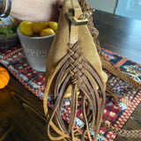The Junco - Vintage Suede GG in Tan Crossbody