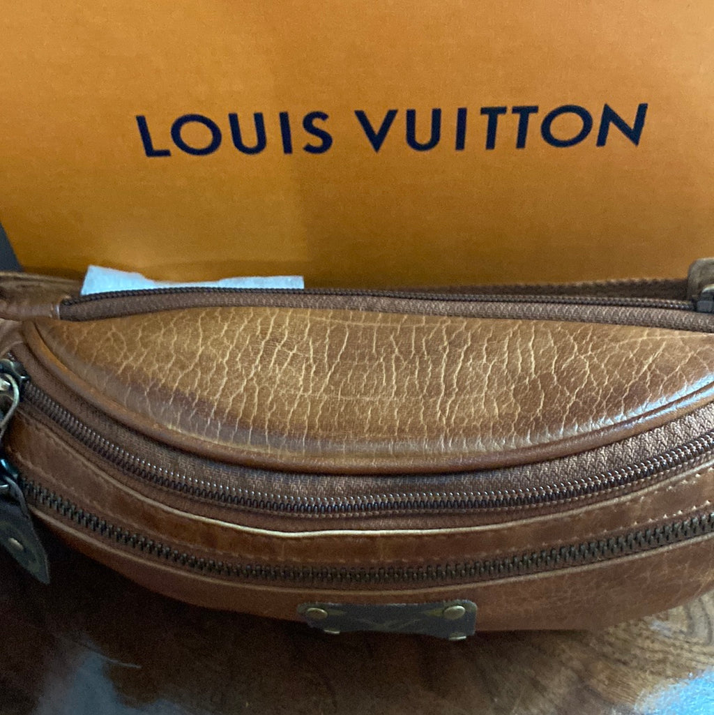 Dark Tan Leather Sling Bag/Fanny Pack/Bumbag - Monogram LV