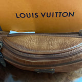 Dark Tan Leather Sling Bag/Fanny Pack/Bumbag - Damier Ebene LV