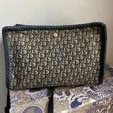The Swan Crossbody/Tote - Vintage Dior Trotter Canvas in Navy (TWO straps!)