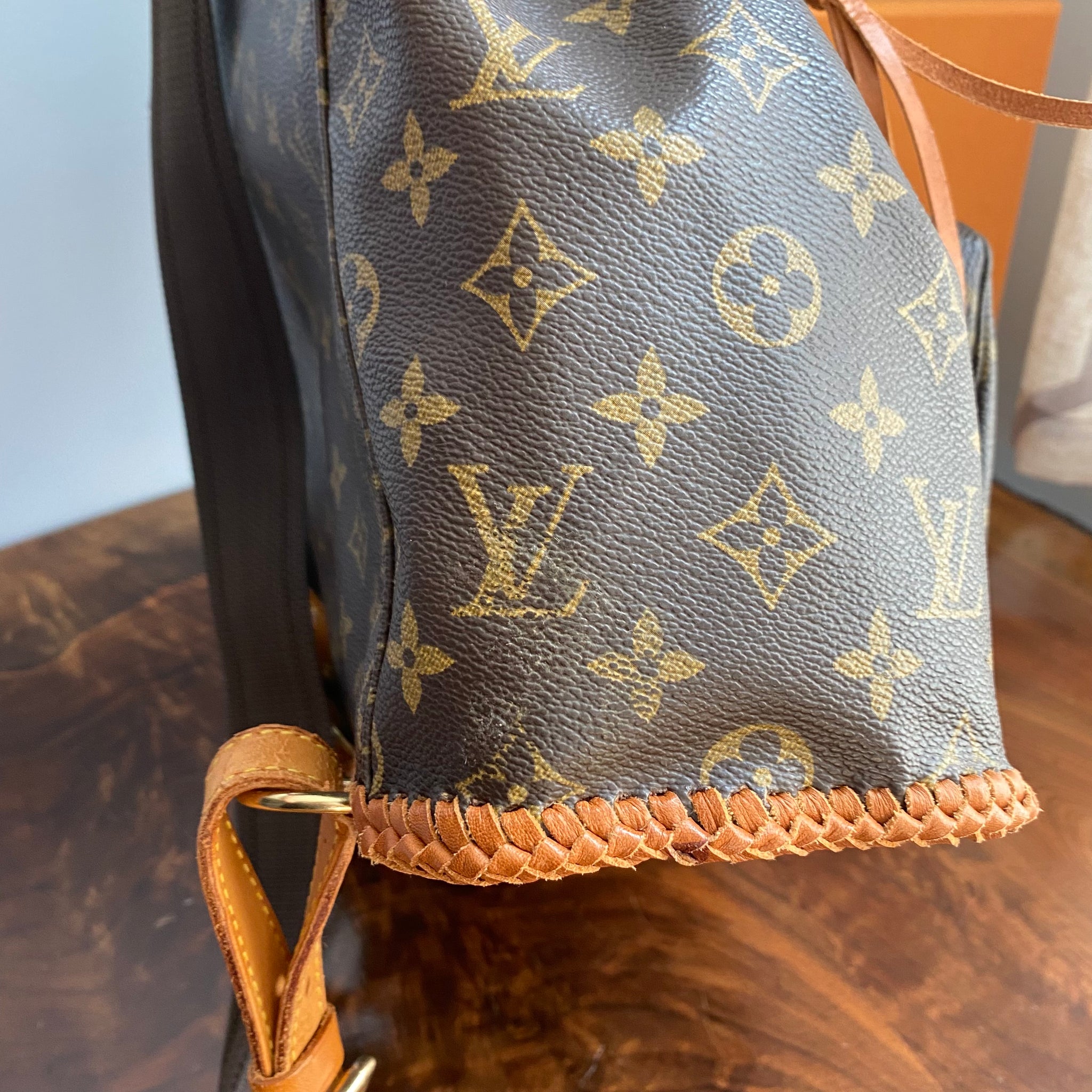 The Loon - Vintage Monogram Backpack in Tan – Beauty Bird Vintage