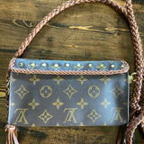 The Junco - Vintage Monogram in Whiskey Crossbody Bag