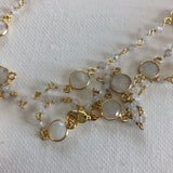 Key to My Heart Brass Padlock on Moonstone Chain