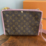 The Swan Crossbody Bag - Vintage Monogram in Blush Pink