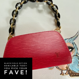 The Kinglet - Vintage Epi in Red Wristlet Bag