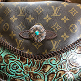 The Peacock Messenger - Vintage Monogram with Turquoise