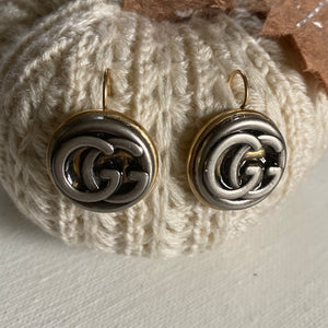 Mixed Metal GG Button Earrings